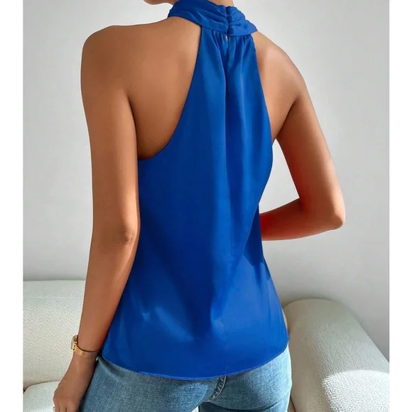 Luxe Satin Halter Tank Top - Picture 7 of 7